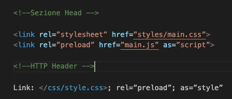 Intestazioni http e header