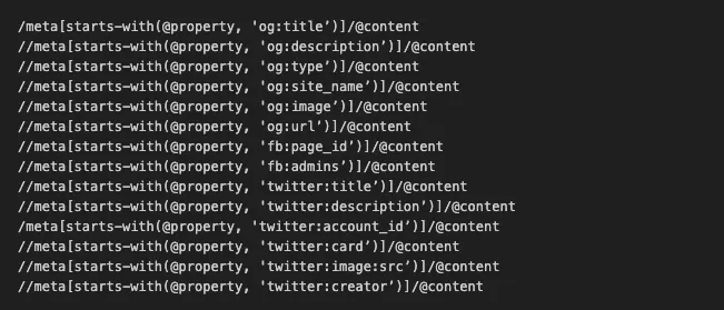 dati social con xpath