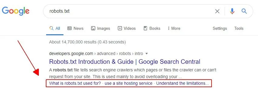bookmarks presenti nella serp di google