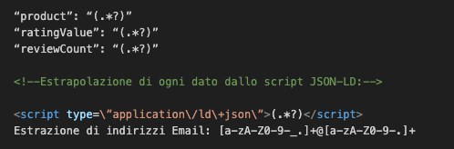Estrazione dei dati strutturati tramite Regex e funzione seo spider