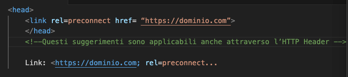 preconnect della risorsa per i web vitals