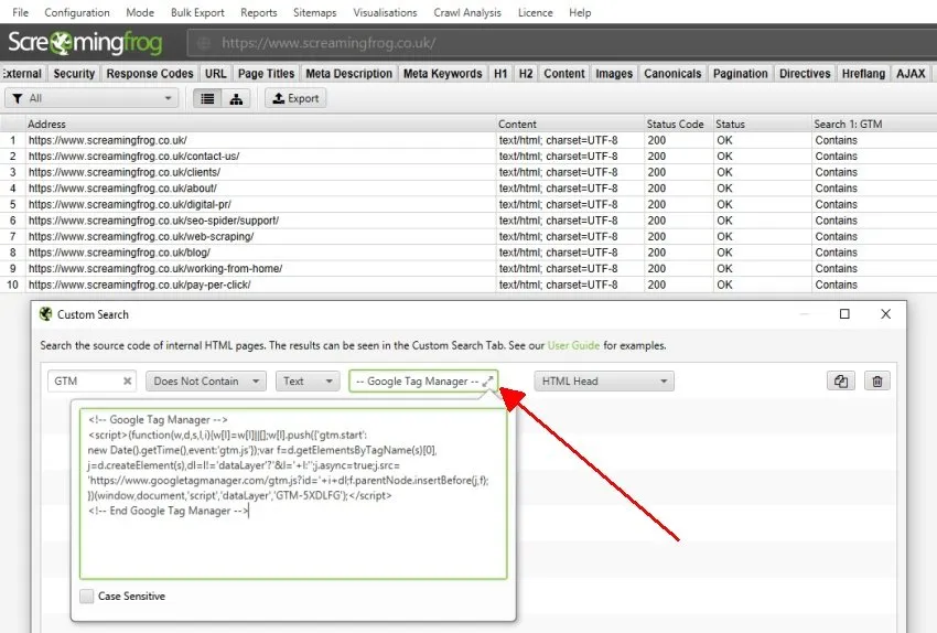 Opzione multiline di campo testo in custom search