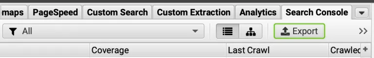 export-search-console-screaming-frog Esport dei dati con screaming frog